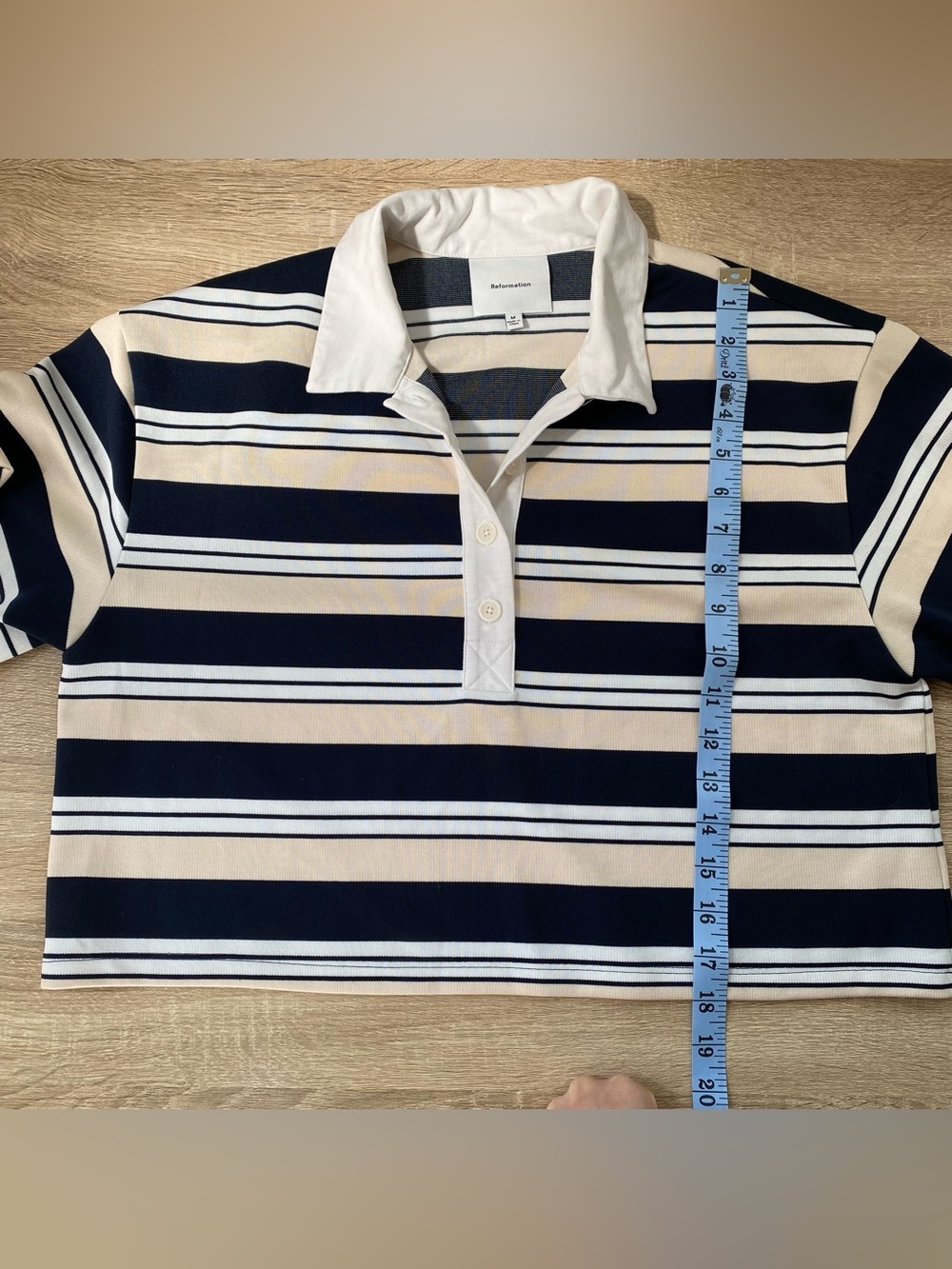 Reformation Anna Striped Rugby Shirt Medium - Picture 8 of 15